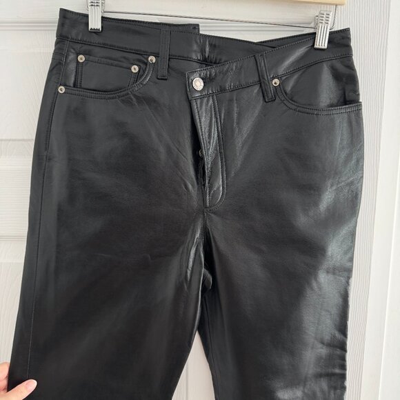 AGOLDE Criss Cross Pants in Black Recycled Leather, size 29 - Picture 4 of 10